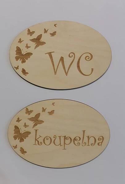 Dřevěné cedulky - WC, koupelna 10x15cm