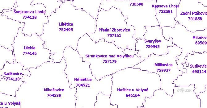 Katastrální mapa Strunkovice nad Volyňkou