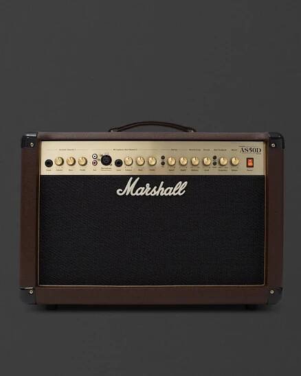 Combo Marshall AS50D amplifier in brown and gold. 