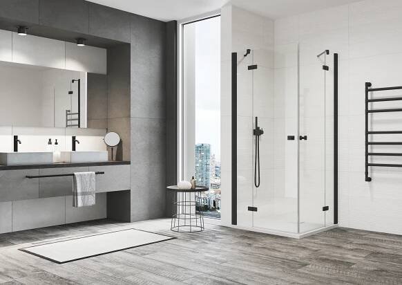 ANNEA AN13 G+D - Rohový vstup dvoudílný s L-kováním - Sprchové zástěny - RONAL Bathrooms