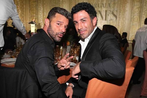 Ricky Martin and Jwan Yosef attend the amfAR Cannes Gala