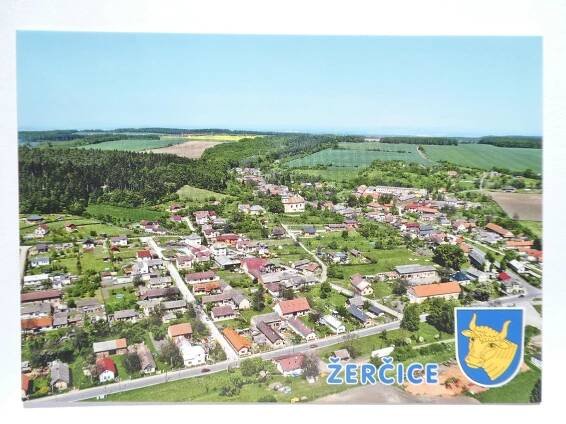 Žerčice, Dobrovice, Mladá Boleslav - letecký - ERB