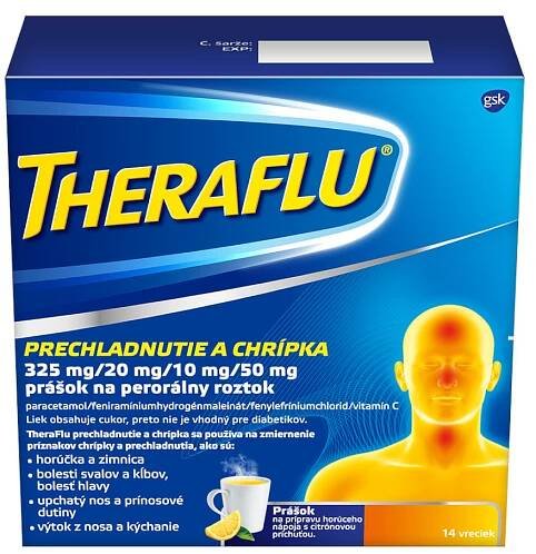 THERAFLU prechladnutie a chrípka 14 vrecúšok