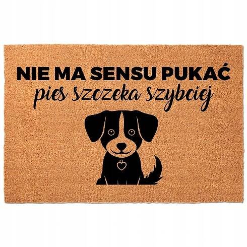 VSTUPNÍ ROHOŽKA 40X60 KOKOSOVÁ HUMOR NÁPIS NEKLEPEJTE – PES RYCHLEJI
