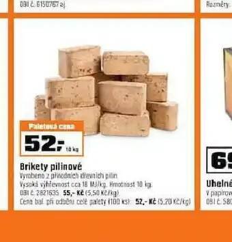 OBI Brikety pilinové nabídka