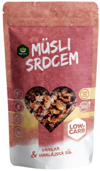 Topnatur Müsli srdcem Low Carb vanilka a himalájská sůl 350 g od 107 Kč
