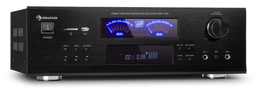 SKVĚLÝ ZESILOVAČ - AV RECEIVER AUNA AMP 5100 BT- VELMI VÝHODNÁ KOUPĚ - TV, audio, video
