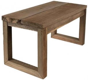 Hnědý dekorační květinový dřevěný obdélníkový stolek - 38*18*19 cm