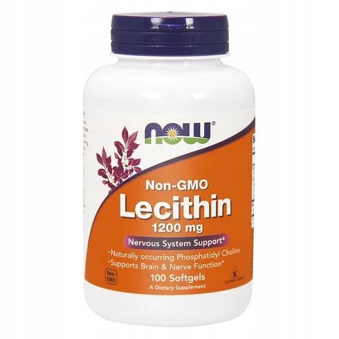 NOW FOODS LECITÍN 1200 mg CHOLINA PAMÄŤ SILA ENERGIA VÝKONNOSŤ100 kaps EAN (GTIN) 733739022103
