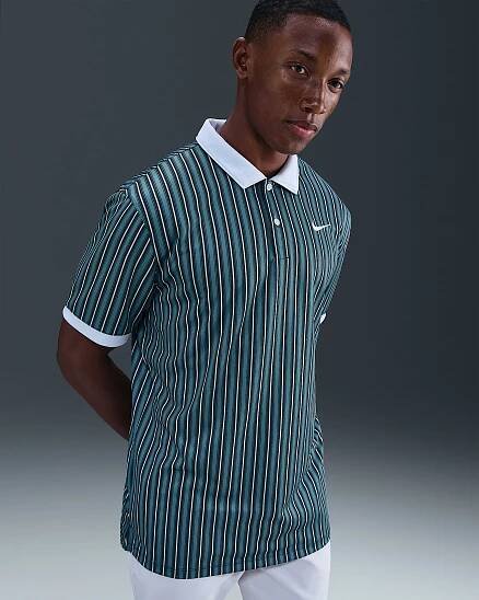 Pánská golfová polokošile Nike Victory+ Dri-FIT - Smokey Blue/Pure Platinum/Bílá