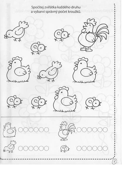 the worksheet is filled with pictures of chickens