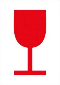 Walteco Křehké/Fragile piktogram červený 70 x 100 mm