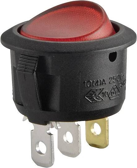 TRU COMPONENTS TC-R13-208B-02 kolébkový spínač 12 V/DC 20 A 1x vyp/zap Barvy světla (LED svítidlo): zelená s aretací 1 ks