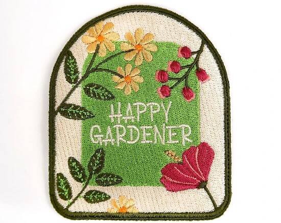 Machine Embroidery Designs — Happy Gardener Hobby Patch – Designs Offered in 8 Machine Embroidery Formats