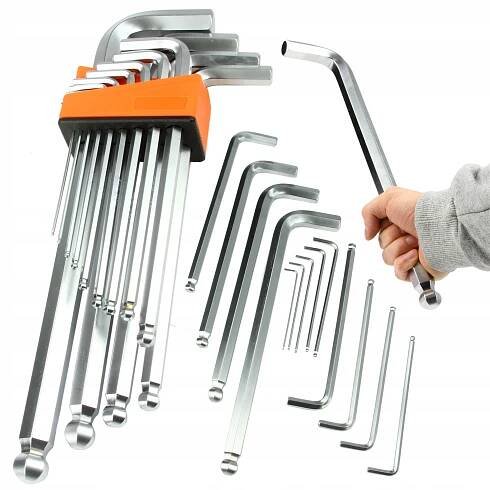 SADA IMBUSOVÝCH KLÍČŮ IMBUSOVÉ KLÍČE KULKA 13 ELEM.2mm-19mm KLIP M66429
