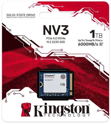 Kingston NV3 2230/1TB/SSD/M.2 NVMe/5R | SUNTECH Computer - prodej počítačů, elektroniky a spotřebního materiálu