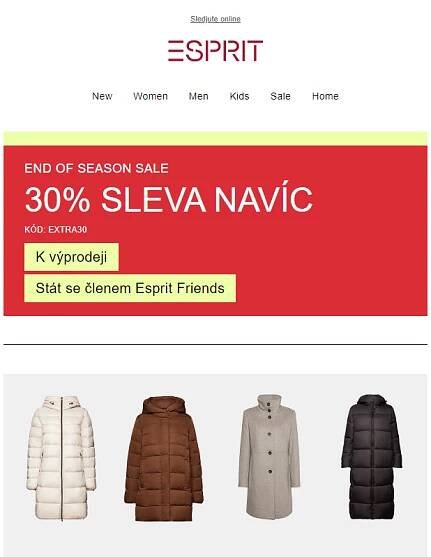 Update ke svrchníkům | 30% EXTRA sleva ve výprodeji