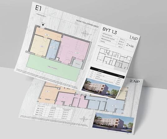 Katalogové listy pro developerský projekt v Pardubicích od Zest Brand Tabor