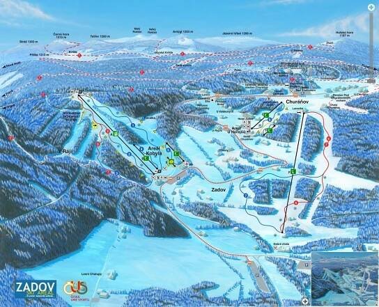 Ski areály v dojezdové vzdálenosti - Pila Kvilda