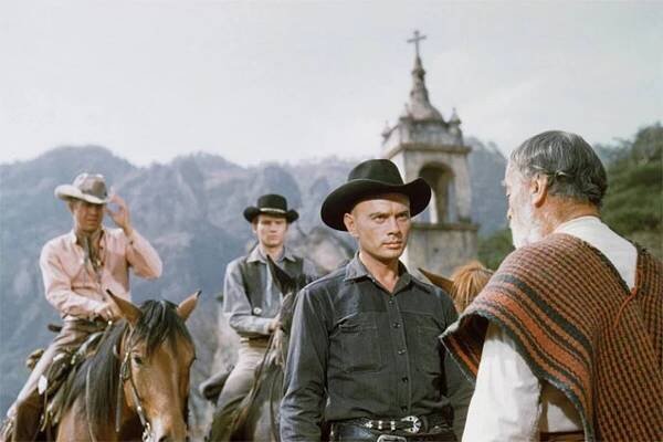 Sedm statečných - Z filmu - Steve McQueen, Horst Buchholz, Yul Brynner, Vladimir Sokoloff