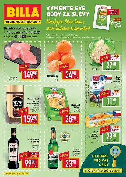 BILLA.cz - Velký leták od středy 4. 10. do úterý 10. 10. 2023 - Stana 8-9