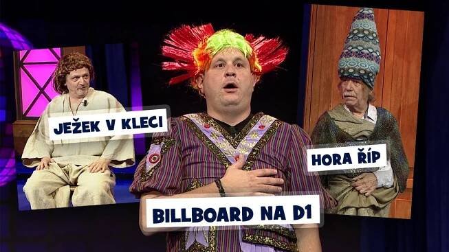Partička: Párty: Billboard na D1, Hora Říp, Ježek v kleci