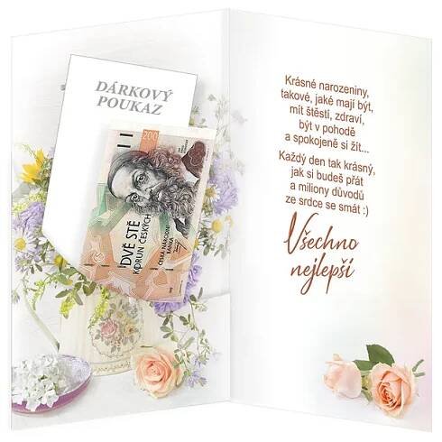 Blahopřání k narozeninám - klopa na peníze - 15-6474c | Vaše online papírnictví
