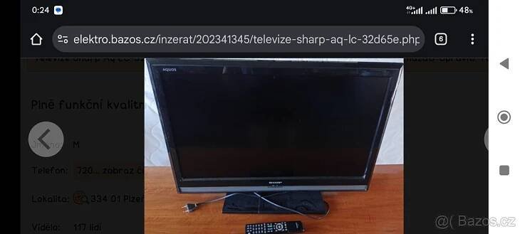 Televize Sharp Aq LC-32D65E - Plzeň-jih