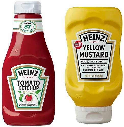 heinz mustard and ketchup