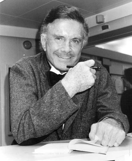 Cliff Robertson relaxes from filming in Norway.