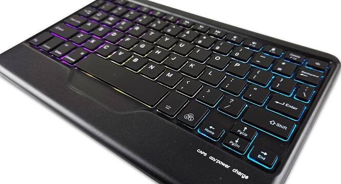 Bezdrátová Bluetooth klávesnice s RGB podsvícením pro Apple iPad 10.2" 9 GEN - novexplus.cz