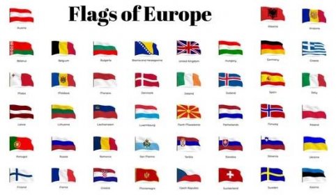 Všechny národní vlaječky z celého světa. — Ilustrace