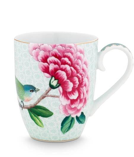 Pip Studio Blushing Birds white hrnek 350ml, bílá