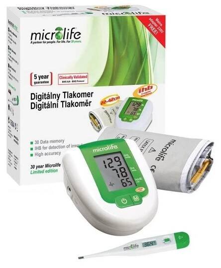 Microlife BP 3AG1 Automatický tlakoměr s teploměrem MT 3001