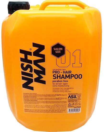 Šampón na vlasy bez parabénov Nishman Profesionálny 5000 ml 
