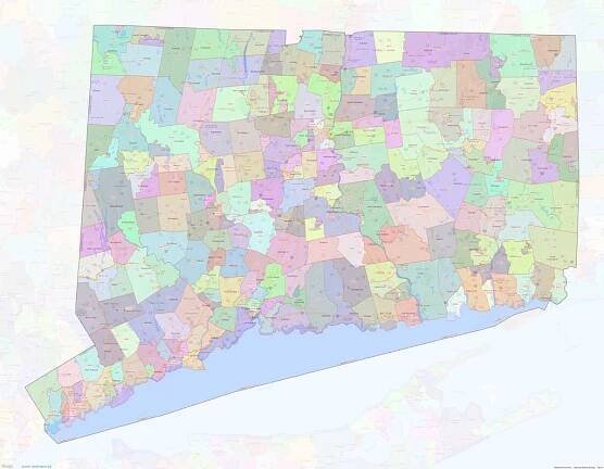 Connecticut ZIP Codes Map thumbnail