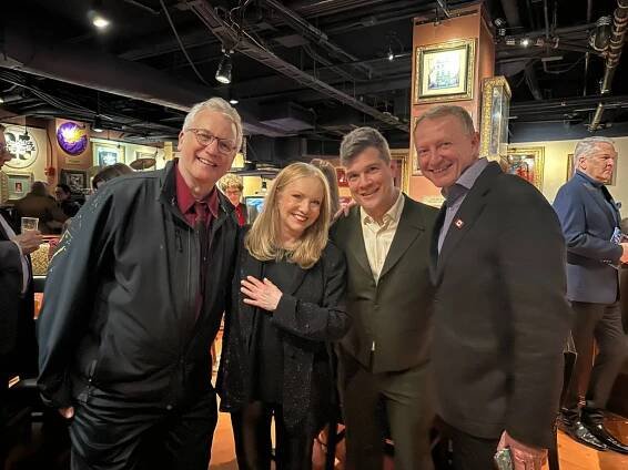 Writer Rick Elice, Director Susan Stroman, Musical Supervisor Stephen Oremus and writer Bob Martin on the opening night of SMASH.