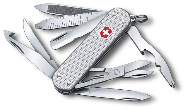 Victorinox Silver Alox Swiss Army MiniChamp Multi-Tool Knife