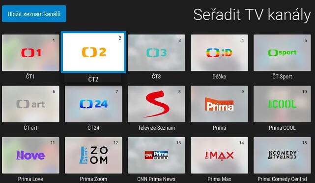 Sledovani.TVŘazení kanálů na Android TV a SledovaniTV box - Sledovani.TV