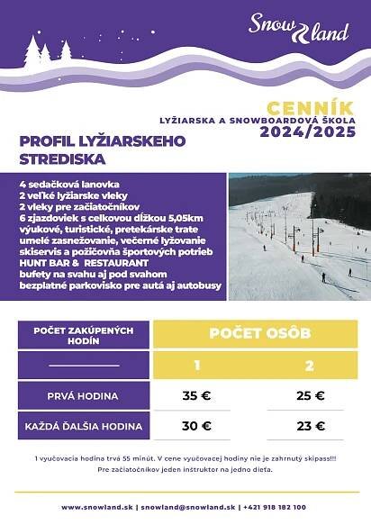 Lyžiarska a snowboardová škola - Snowland