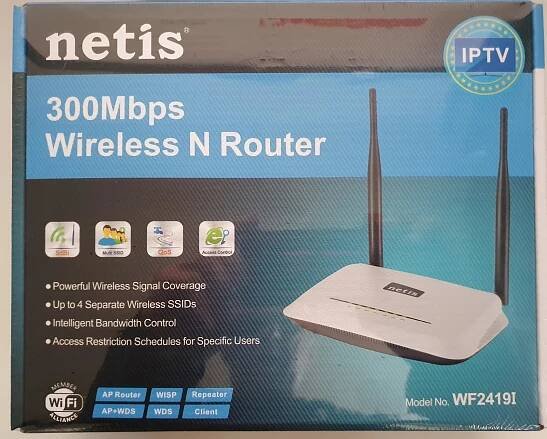 Nový nepoužitý WiFi router Netis WF2419 I, 4xLAN, 1XWAN - Komponenty pro PC