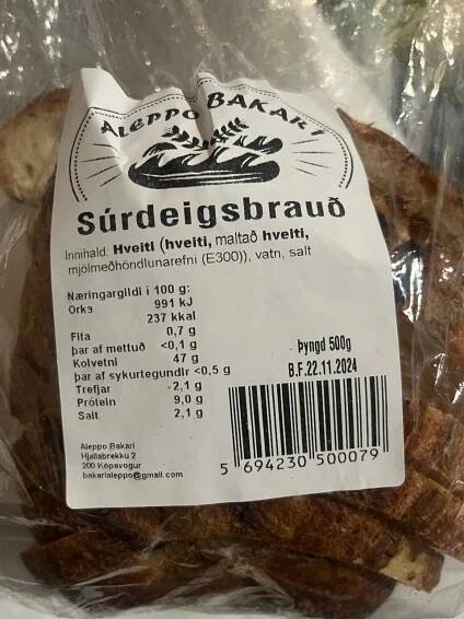 Súrdeigsbrauð Aleppo Bakarí