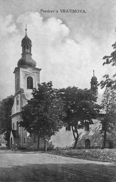 Vratimov, kostel; před rokem 1930 (sbírka Pavla Fiedlera).