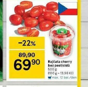 Tesco Rajčata cherry bez pesticidů nabídka