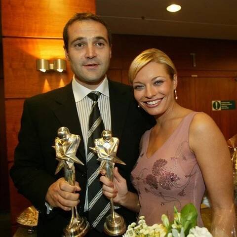 Pavel Zuna s Lucií Borhyovou v roce 2004