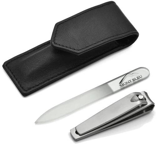 Hans Kniebes' Sonnenschein 2-piece Manicure Set with Nail Clipper in Leather Case, Made in Germany