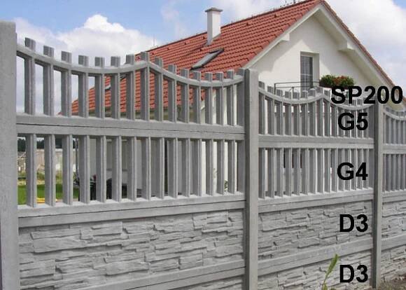 Betonový plot G5,G4,D3,D3,SP200 - Ploty Ostrava