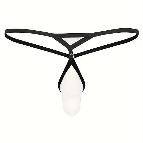 1pc *'S High-* Mesh * Underwear - Color-* with Red & White Straps, Breathable Mesh Pouch for * & Style, Casual Attire