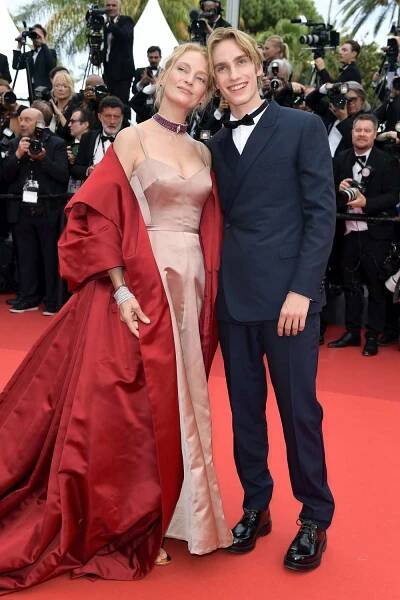 Uma Thurman and her Son Levon Roan Thurman-Hawke