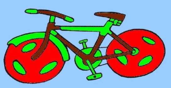 Obrázek, online omalovánka pro malé děti k vybarvení Jízdní kolo, Dopravní prostředky